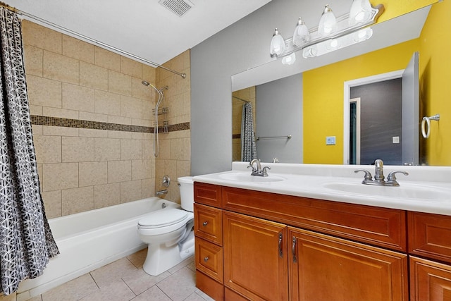 5415 Colleens Way NE, Albuquerque, NM 87111 - full bathroom featuring double vanity, shower / tub combo, and tile patterned flooring