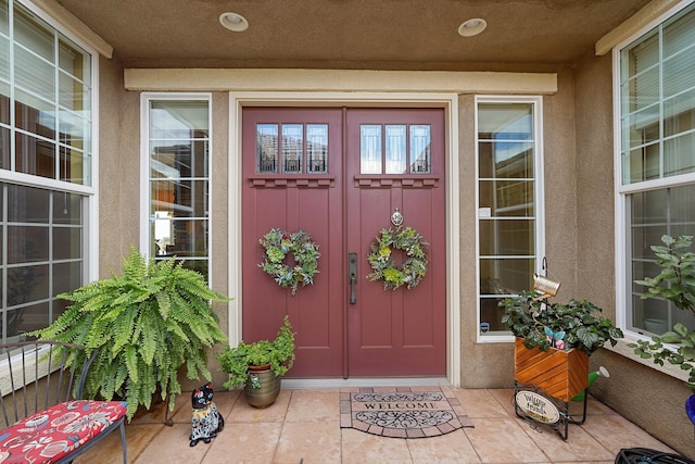 2308 Desert View Rd NE, Rio Rancho, NM 87144 - property entrance featuring stucco siding