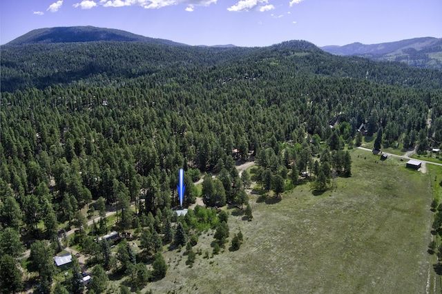 150 Ponderosa Way, Jemez Springs, NM 87025 - aerial view of property's location featuring a heavily wooded area and mountains