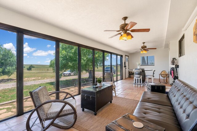 1257 Dinkle Rd, Stanley, NM 87056 - sunroom with a ceiling fan