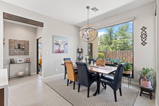 3204 Maxum Ln NW, Albuquerque, NM 87104 - dining room with a chandelier and light tile patterned flooring