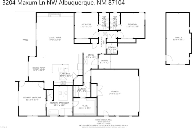 3204 Maxum Ln NW, Albuquerque, NM 87104 - view of floor plan / room layout