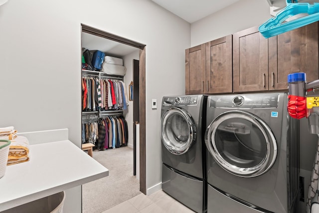 3204 Maxum Ln NW, Albuquerque, NM 87104 - laundry room with cabinet space, washer and dryer, and light carpet