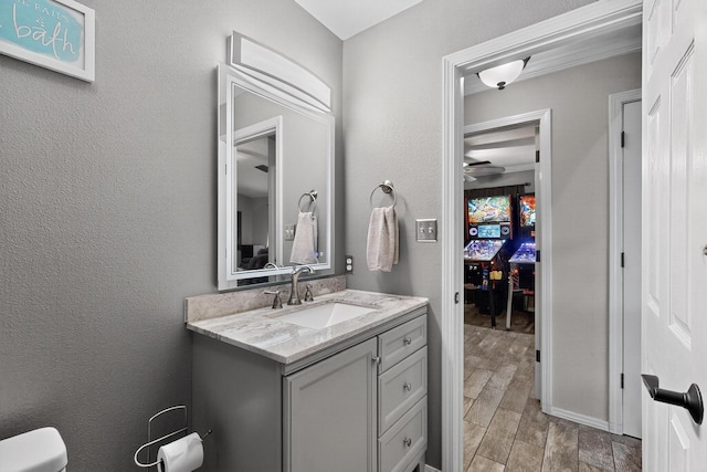 9616 Eucariz Ave SW, Albuquerque, NM 87121 - bathroom featuring vanity and ceiling fan
