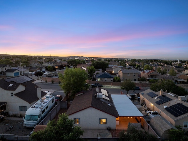 9616 Eucariz Ave SW, Albuquerque, NM 87121 - aerial view at dusk of a residential view