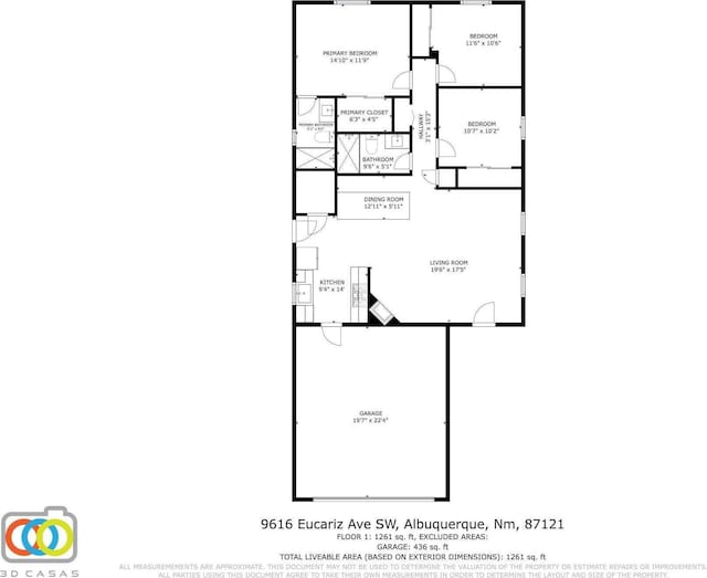 9616 Eucariz Ave SW, Albuquerque, NM 87121 - view of room layout