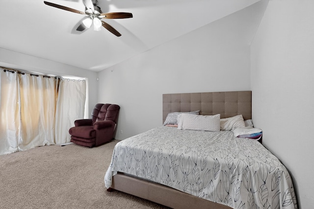 701 Autumn Meadows Dr, Rio Rancho, NM 87144 - bedroom with lofted ceiling, carpet, and ceiling fan