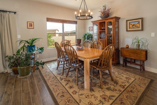 1978 Castle Peak Loop NE, Rio Rancho, NM 87144 - dining room featuring a chandelier and dark wood-type flooring