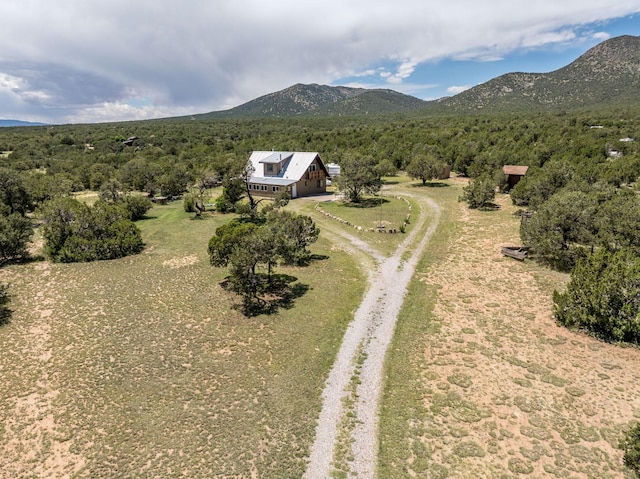 1 Dinosaur Rd, Stanley, NM 87056 - aerial view of property and surrounding area featuring a mountain backdrop