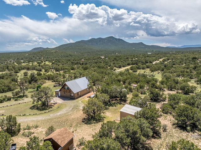 1 Dinosaur Rd, Stanley, NM 87056 - view from above of property featuring mountains and a forest
