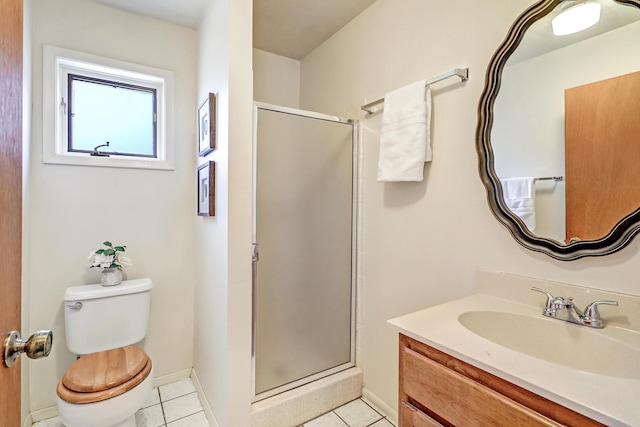 1036 Red Oaks Loop NE, Albuquerque, NM 87122 - full bathroom featuring vanity, a stall shower, and tile patterned floors