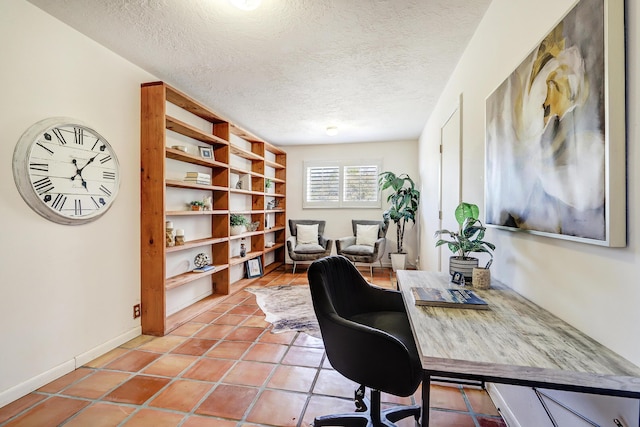 1036 Red Oaks Loop NE, Albuquerque, NM 87122 - office with a textured ceiling and light tile patterned flooring
