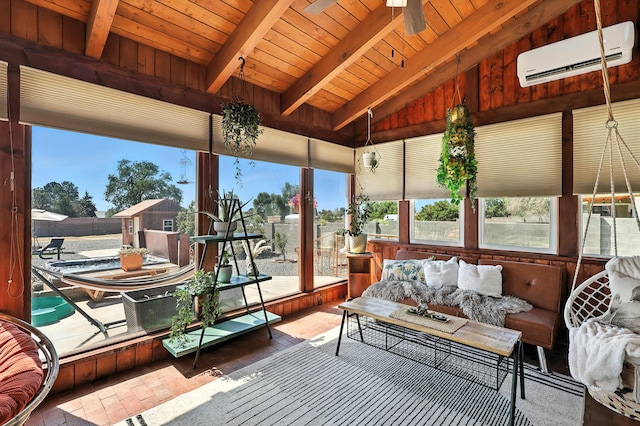 120 Itasca Rd SE, Rio Rancho, NM 87124 - sunroom / solarium with an AC wall unit, outdoor lounge area, and ceiling fan