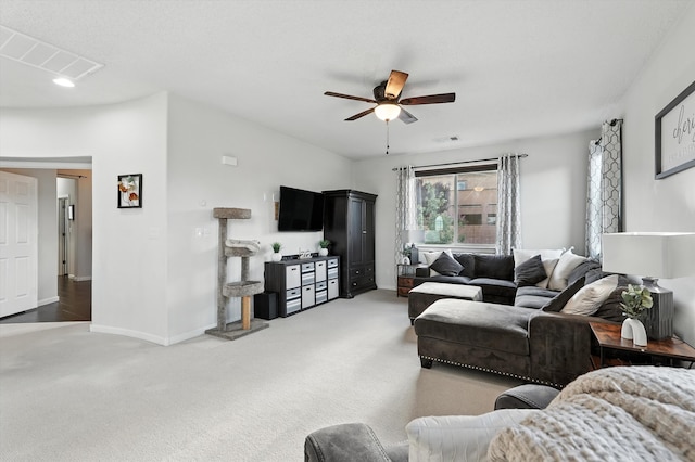 43 Vista Larga Pl NE, Rio Rancho, NM 87124 - living area featuring ceiling fan and carpet floors