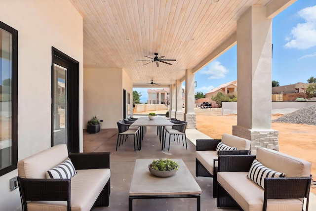 5624 Laredo, Rio Rancho, NM 87144 - view of patio / terrace with an outdoor hangout area, outdoor dining area, and ceiling fan