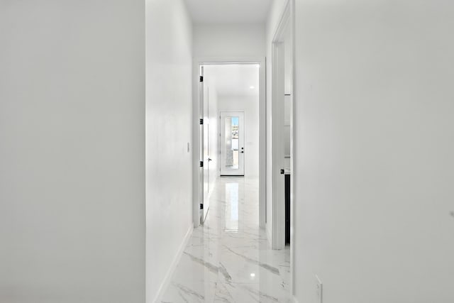 5624 Laredo, Rio Rancho, NM 87144 - hallway featuring light marble finish flooring and baseboards