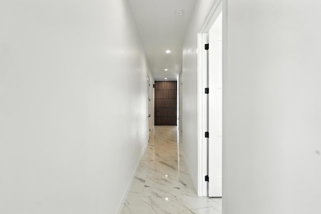 5624 Laredo, Rio Rancho, NM 87144 - hallway featuring recessed lighting and light marble finish flooring