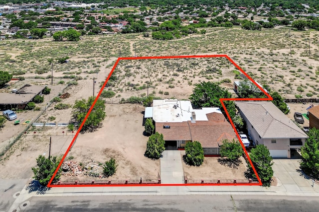 302 Crestview Dr SW, Albuquerque, NM 87105 - aerial view of property's location with property boundaries highlighted