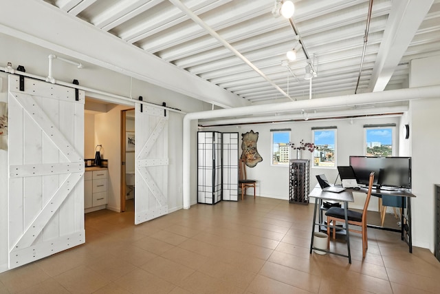 524 Central Ave SW # 803, Albuquerque, NM 87102 - office space with a barn door and track lighting