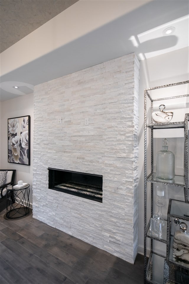 9636 Grays Meadow Dr, Cordova, TN 38018 - interior details with a stone fireplace and wood finished floors