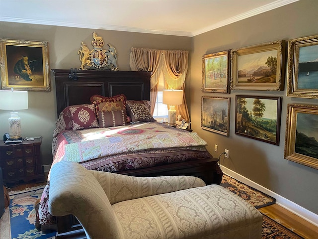 245 S Mendenhall Rd, Memphis, TN 38117 - bedroom featuring ornamental molding and hardwood / wood-style flooring