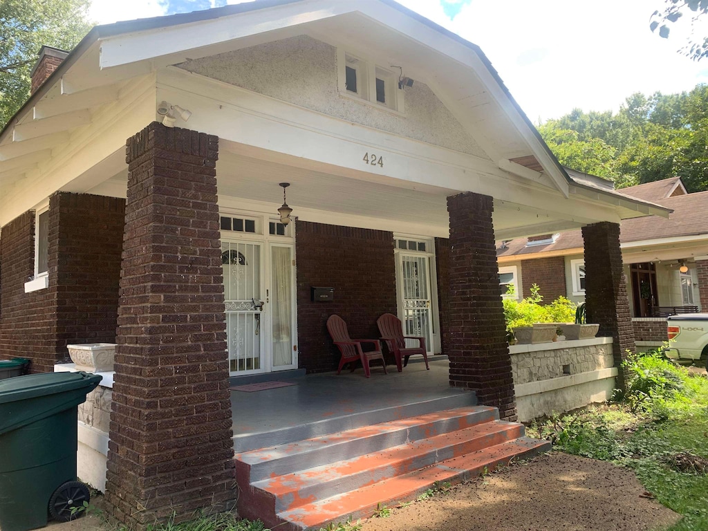 exterior space with covered porch