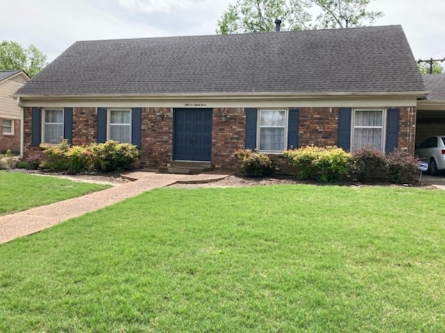 view of front of house with a front yard