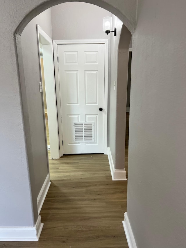 hall featuring hardwood / wood-style flooring