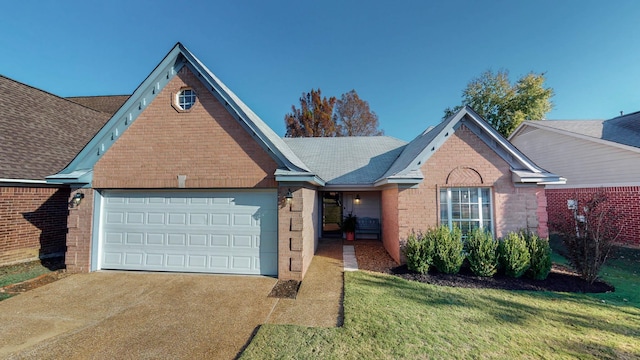 single story home featuring a front yard