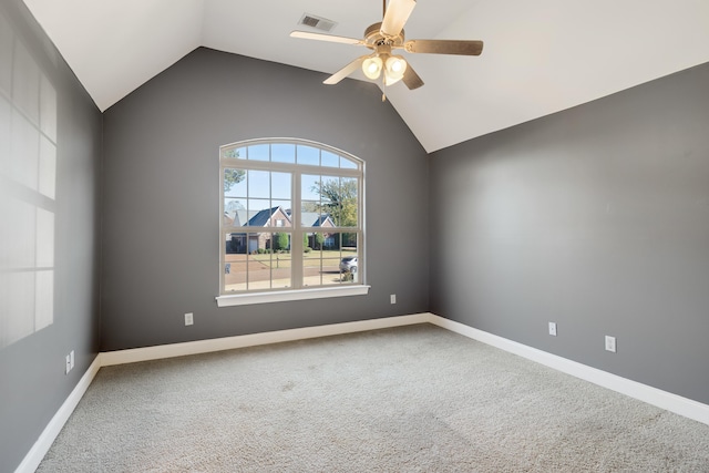 1615 Cedar Lake Cir, Hernando, MS 38632 - carpeted spare room featuring vaulted ceiling and ceiling fan