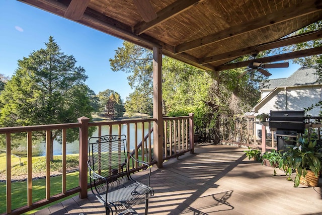 1615 Cedar Lake Cir, Hernando, MS 38632 - view of terrace featuring grilling area and ceiling fan