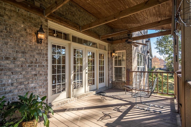 1615 Cedar Lake Cir, Hernando, MS 38632 - deck with ceiling fan and french doors