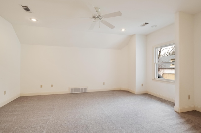11911 Pete Dr, Collierville, TN 38017 - additional living space with ceiling fan, light colored carpet, and vaulted ceiling
