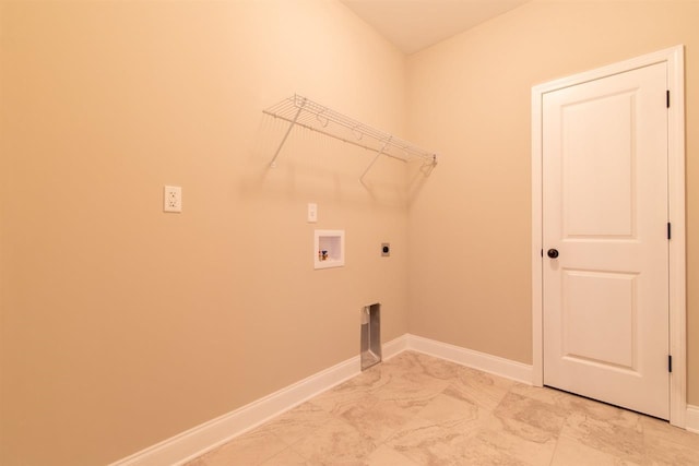 laundry room with washer hookup, hookup for an electric dryer, and light tile floors