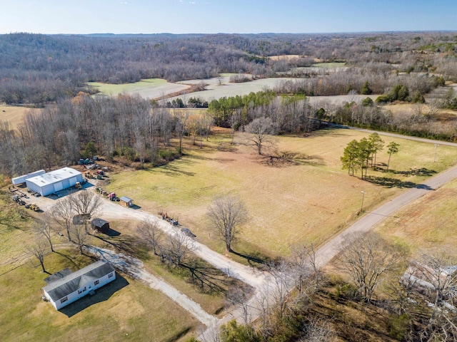 bird's eye view featuring a rural view