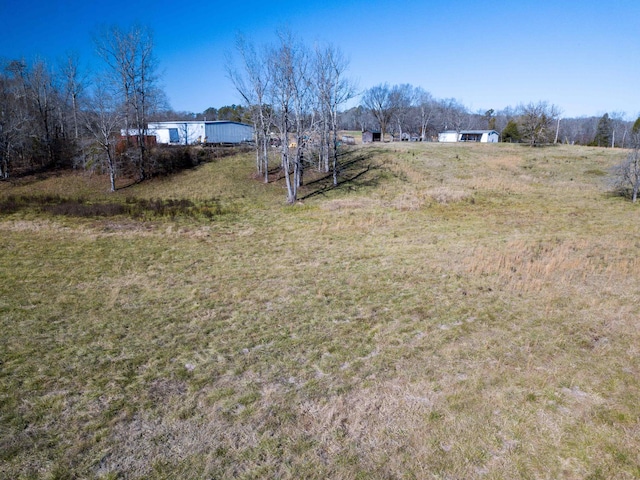 view of yard with a rural view