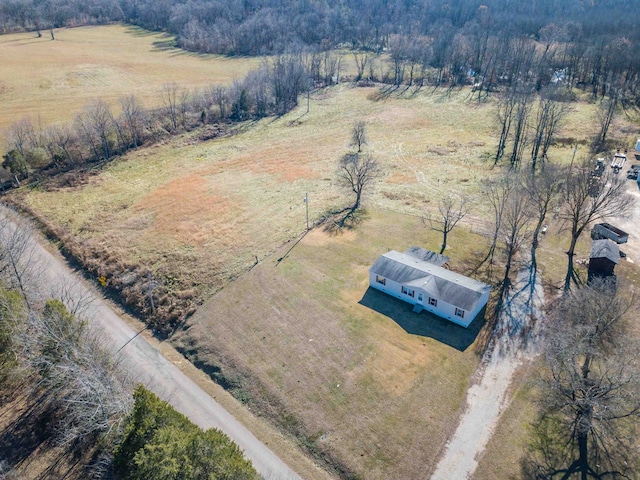 aerial view with a rural view