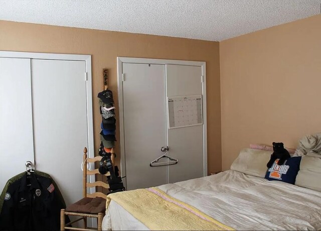 1725 Ridge Oak Pl Unit 1725, Memphis, TN 38120 - bedroom featuring multiple closets and a textured ceiling