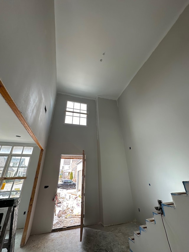 foyer featuring a high ceiling