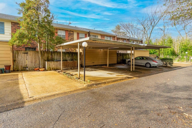 view of car parking with a carport