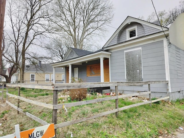 view of bungalow-style home