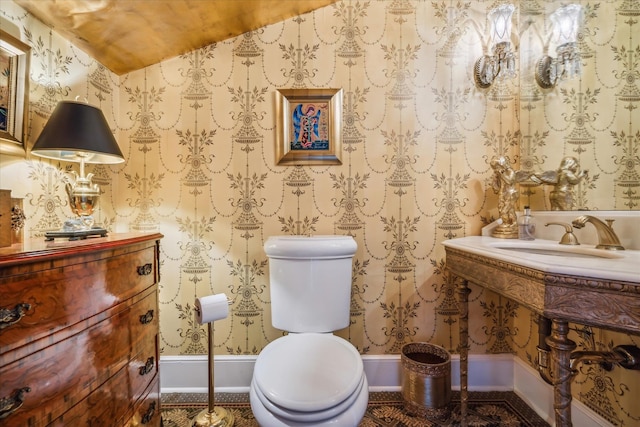 bathroom with toilet and sink