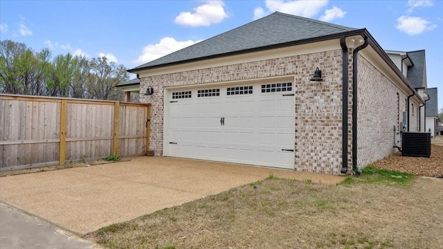 garage with central AC unit