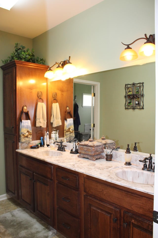 bathroom featuring double vanity