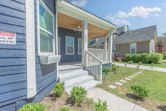 doorway to property featuring covered porch