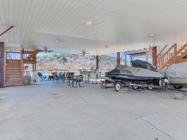 view of garage