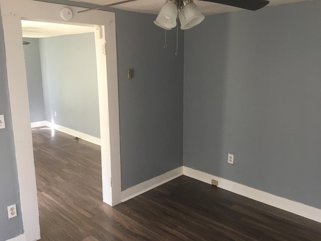 2965 Lotus Rd, Memphis, TN 38109 - empty room featuring dark hardwood / wood-style flooring and ceiling fan