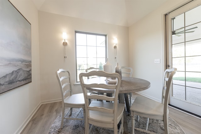 dining room with light hardwood / wood-style floors