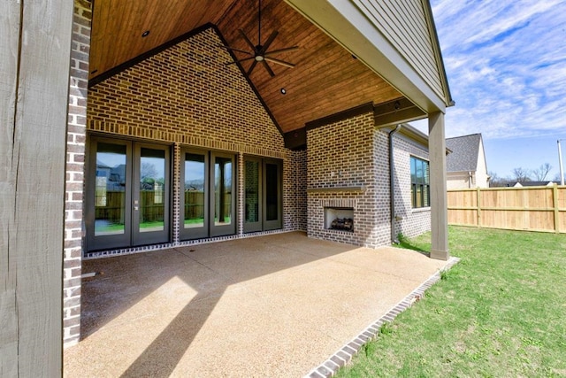 view of patio with ceiling fan