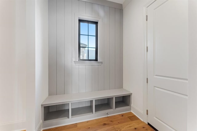 mudroom featuring light hardwood / wood-style flooring